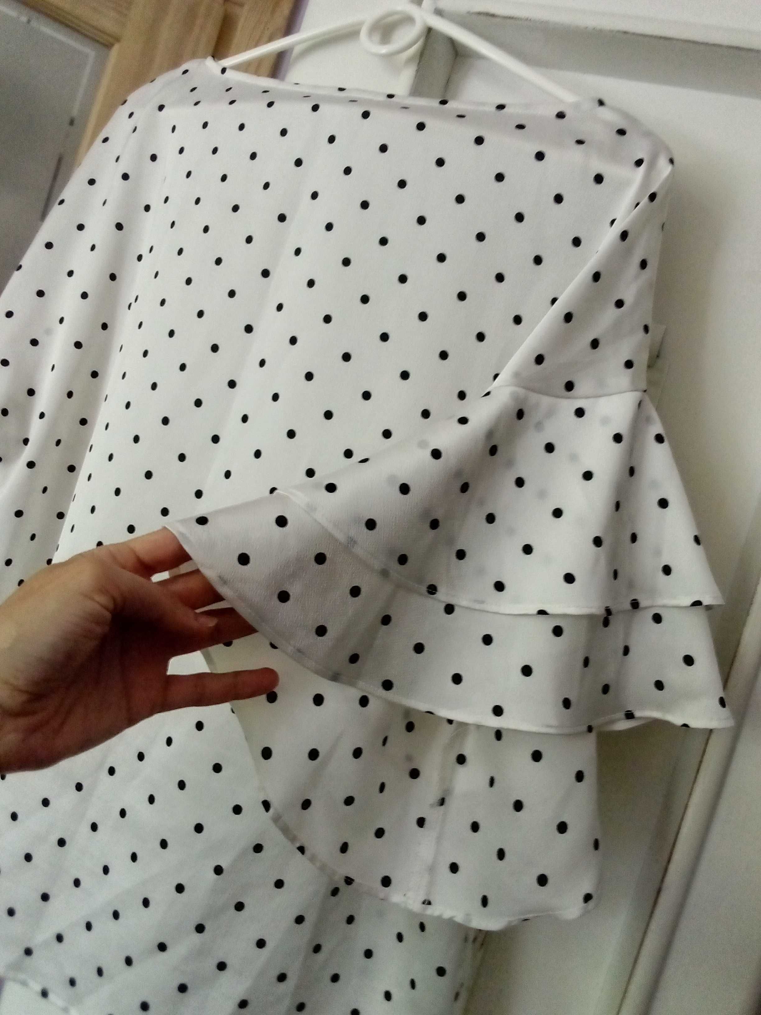 GRATIS bluzka damska h&m 38 M elegancka biała w grochy letnia