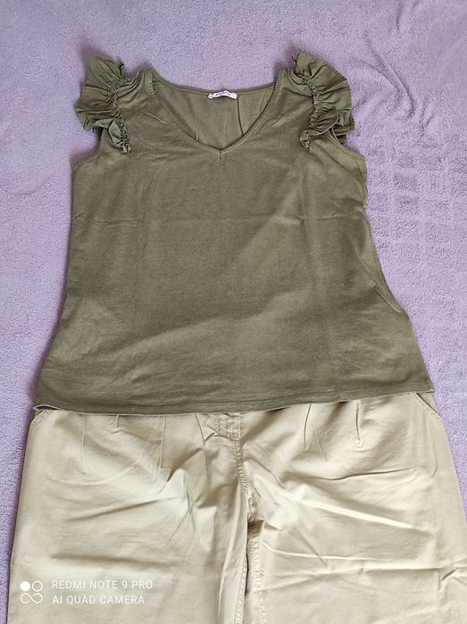 Spodnie materiałowe chinosy beżowe Cotton Club rozm. 42