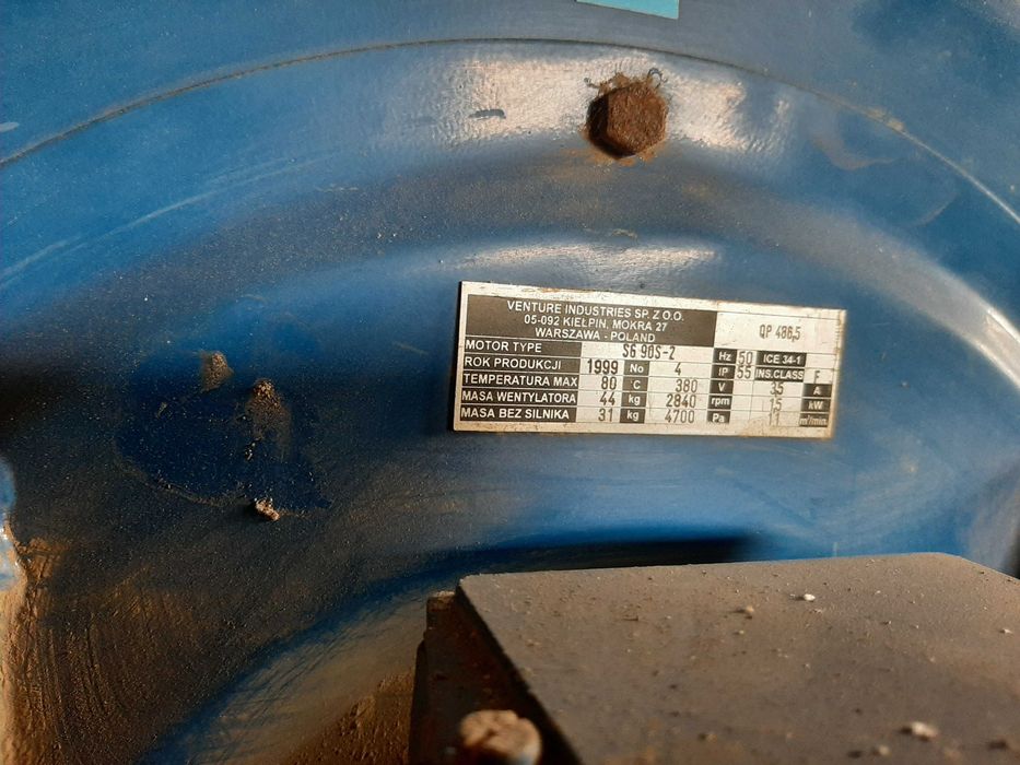Wentylator promieniowy QP 486,5 z silnikiem Sg 90S-2 1,5kW