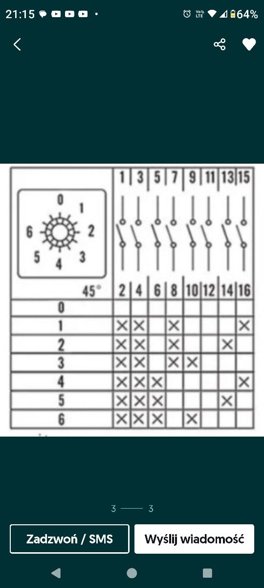 Przełącznik HZTB-20/4BBB,0 plus 6 pozycji