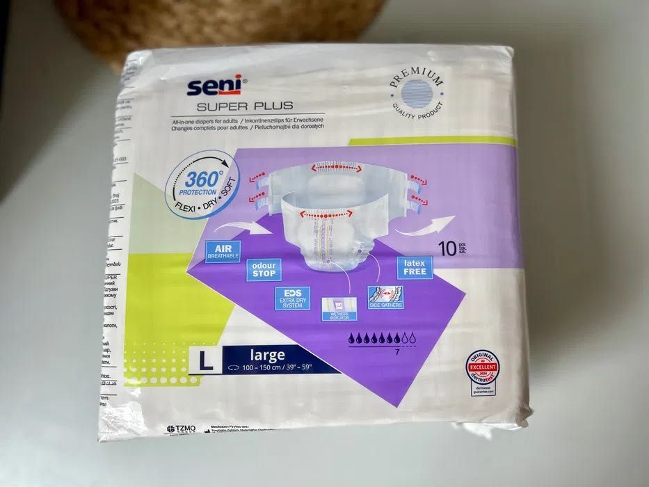 SENI SUPER PLUS r. L (10 szt.) pieluchomajtki dla dorosłych