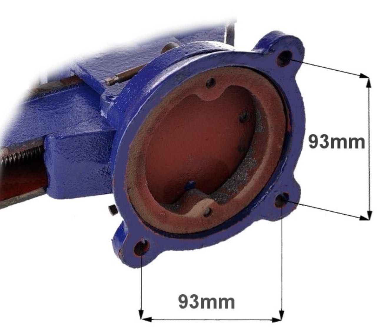 Imadło Ślusarskie OBROTOWE z kowadłem 100mm Stal HARTOWANA