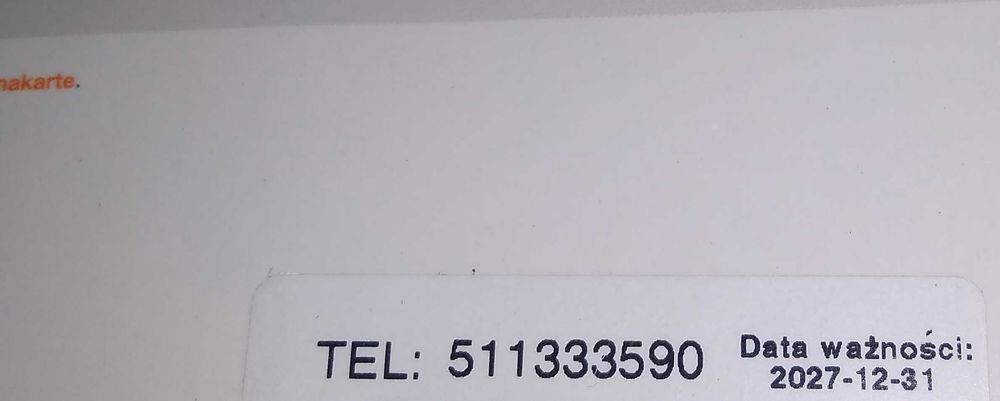 511 _ 333 _ 590 Złoty prosty numer - nowy starter Orange