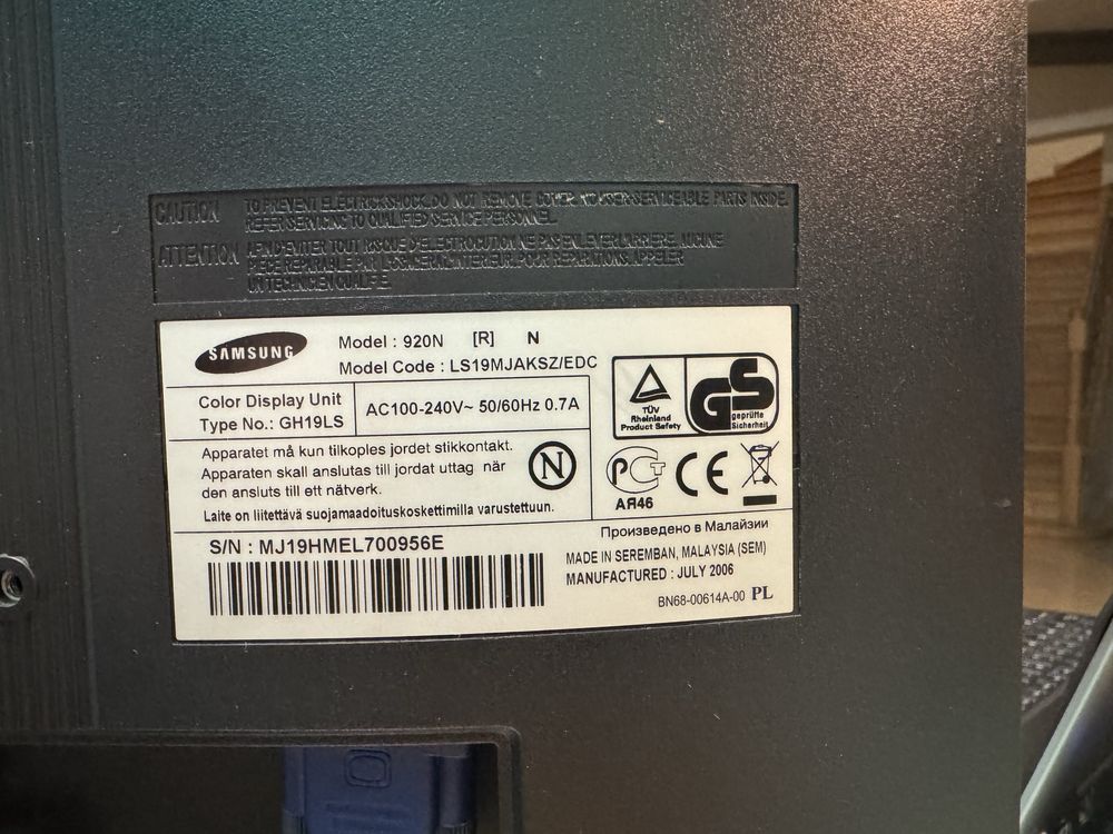 Monitor Samsung 920N