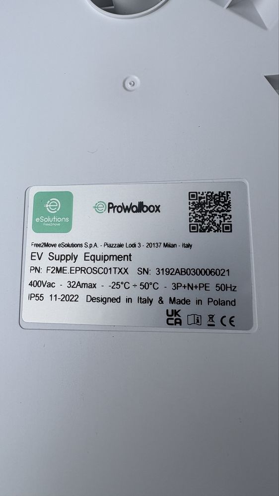 Ładowarka ProWallbox 22kW eSolutions Free2move NOWA