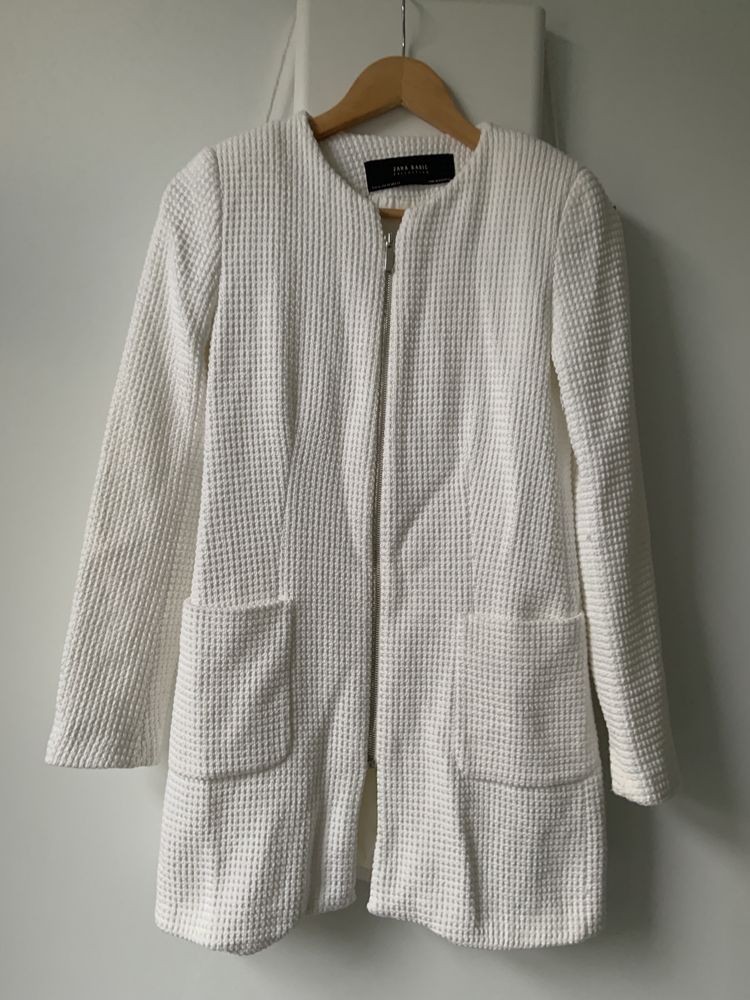 Biały płaszcz przejściowy Zara rozmiar XS 34
