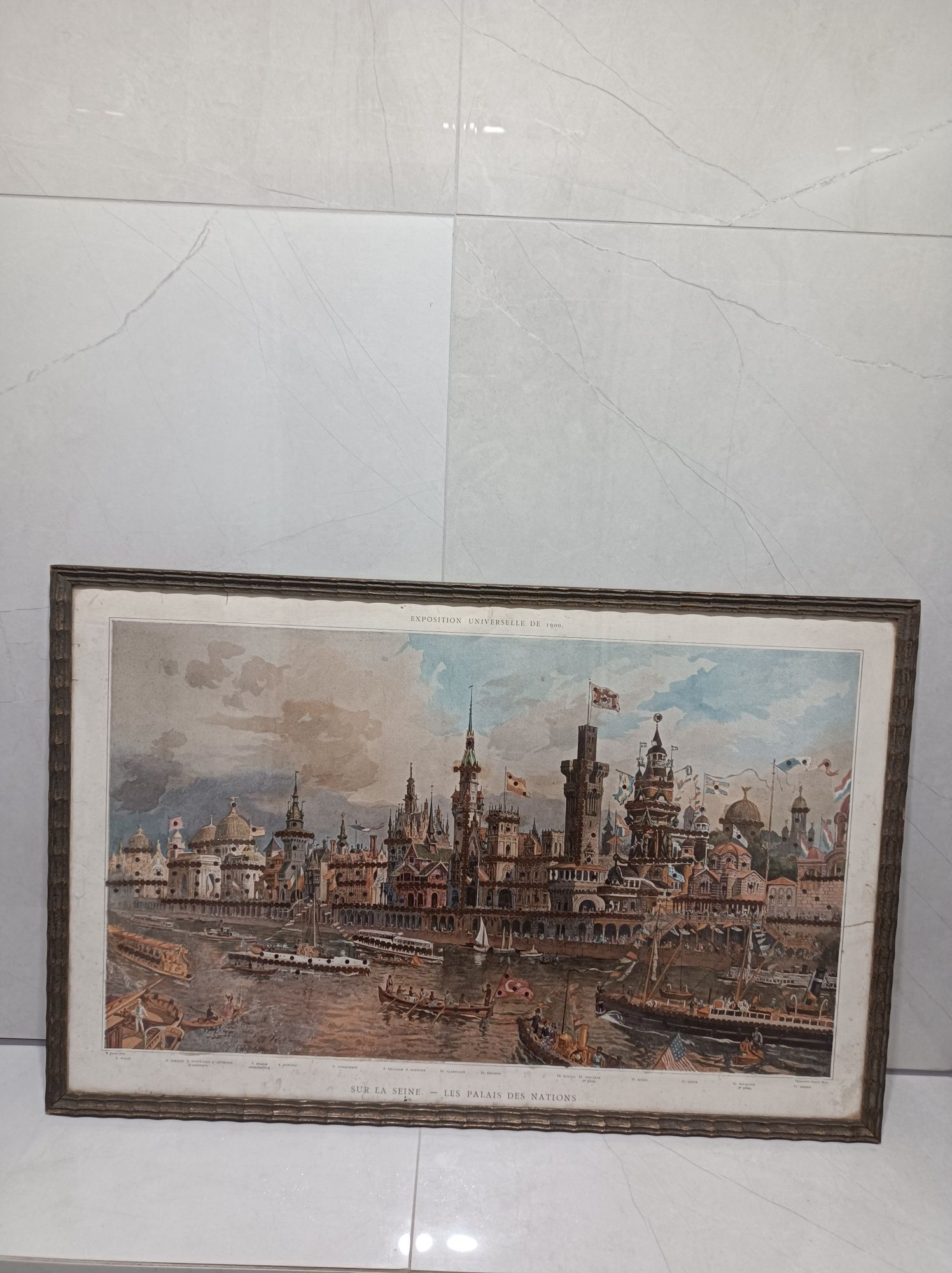 Muzealna grafika .Architektura Paryża 1900 rok.