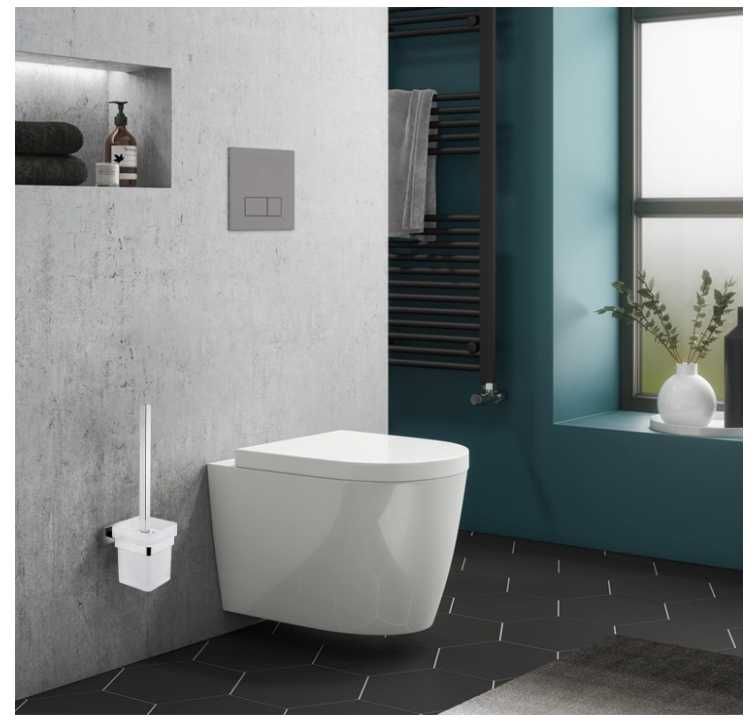 Szczotka do WC z uchwytem stal nierdzewna, szkło CASEWIND