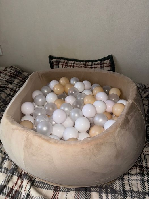 Сухий басейн Плюш Велюр Бежевий + 200 кульок