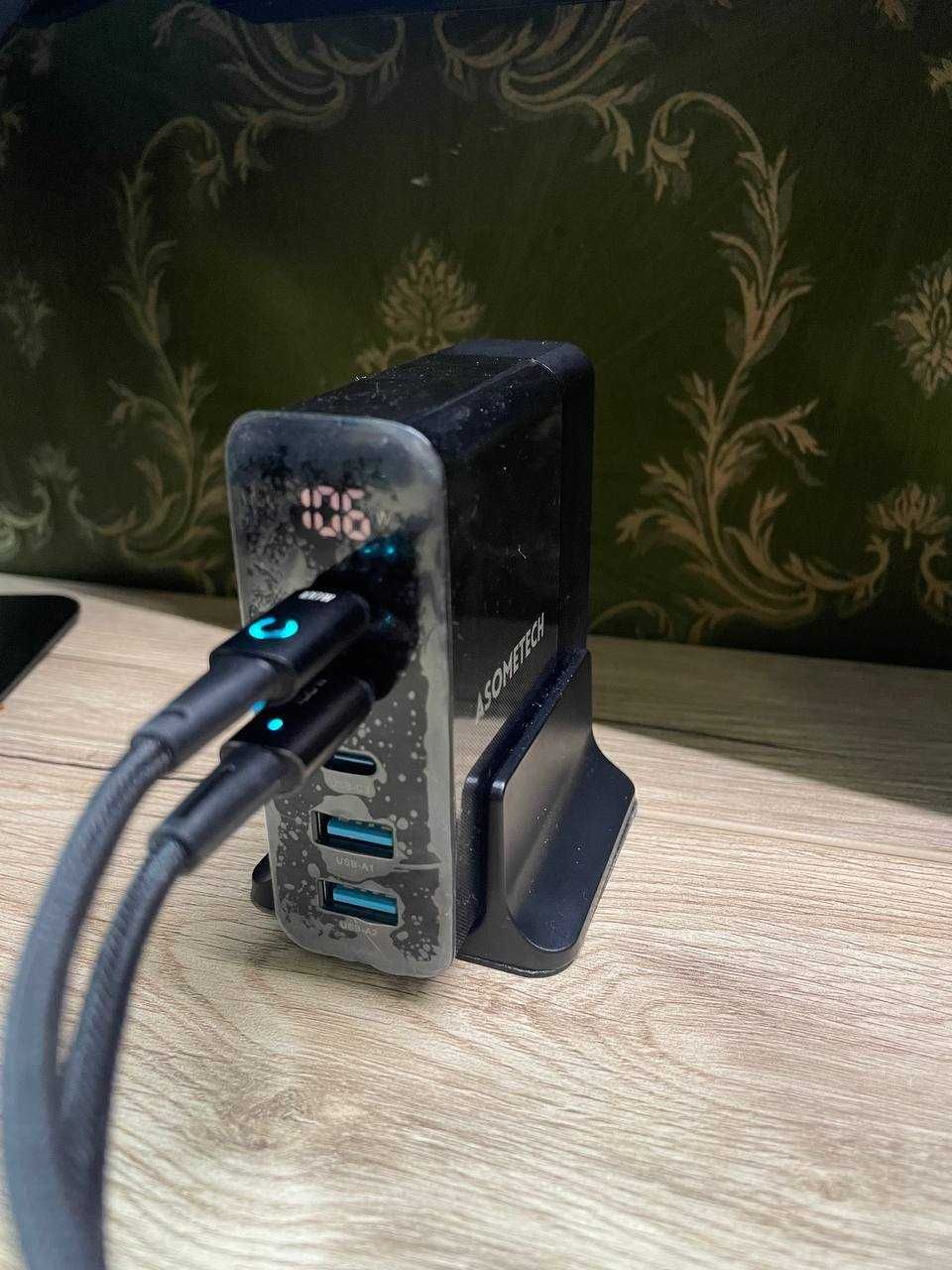 Зарядний пристрій Asometech 140W/240W GaN 140Вт зарядка блок питания