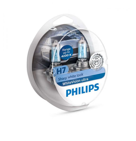 NOVAS Lâmpadas Philips White Vision Ultra 4200K +60% H4 e H7