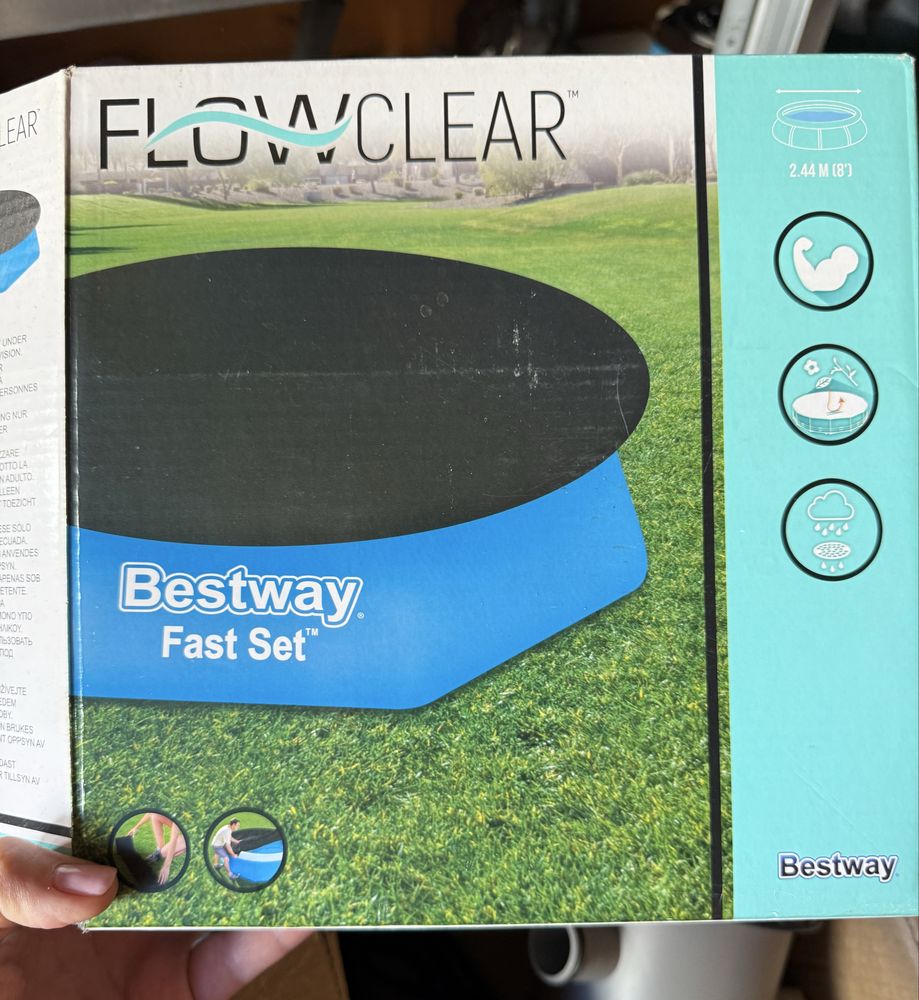 Basen BESTWAY rozporowy Fast Set 2,44 x 0,6 m  z filtrem i osłoną
