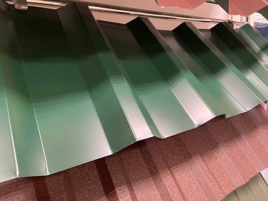 Профнастил ПК-35 кровельный мат глянец цинк