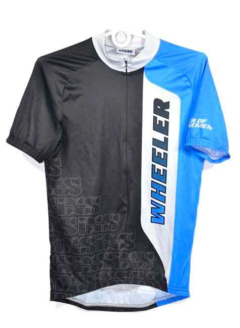 Koszulka rowerowa Wheeler S czarno niebieska