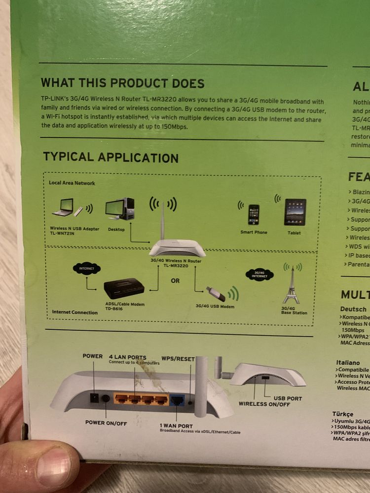 Router TP-LINK model TL-MR3220