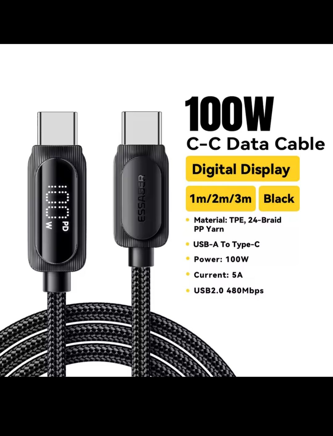 Kabel USB C USB C 5A 100W
