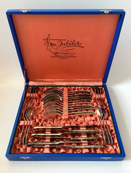 Komplet sztućców Jubiler Hefra Met 90 + widelczyki, w. angielski. Stan