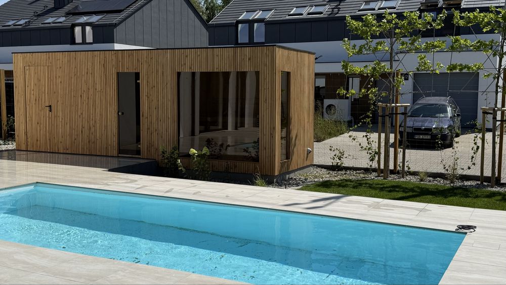 Sauna zewnętrzna ogrodowa.