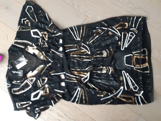 nowa sukienka tunika wieczorowa damska cekiny rozmiar 42 XL