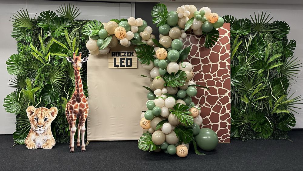 Roczek safari jungle dżungla dekoracje ścianka