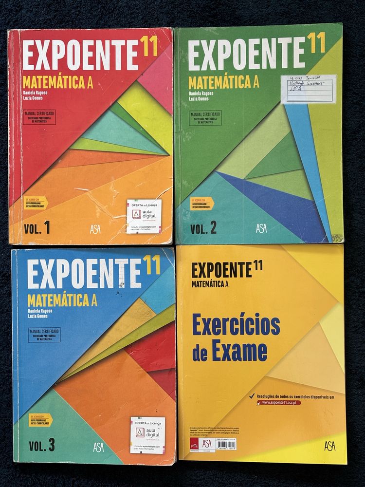 Manual de Matemática A Expoente 11 e caderno de exercicios