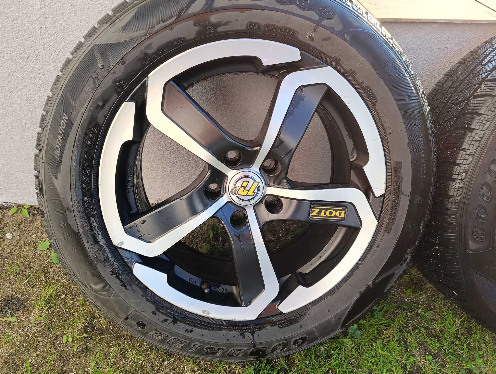 Koła z oponami zimowymi 225/60R17, 5x114.3, Opony 7mm Kia, Nissan,