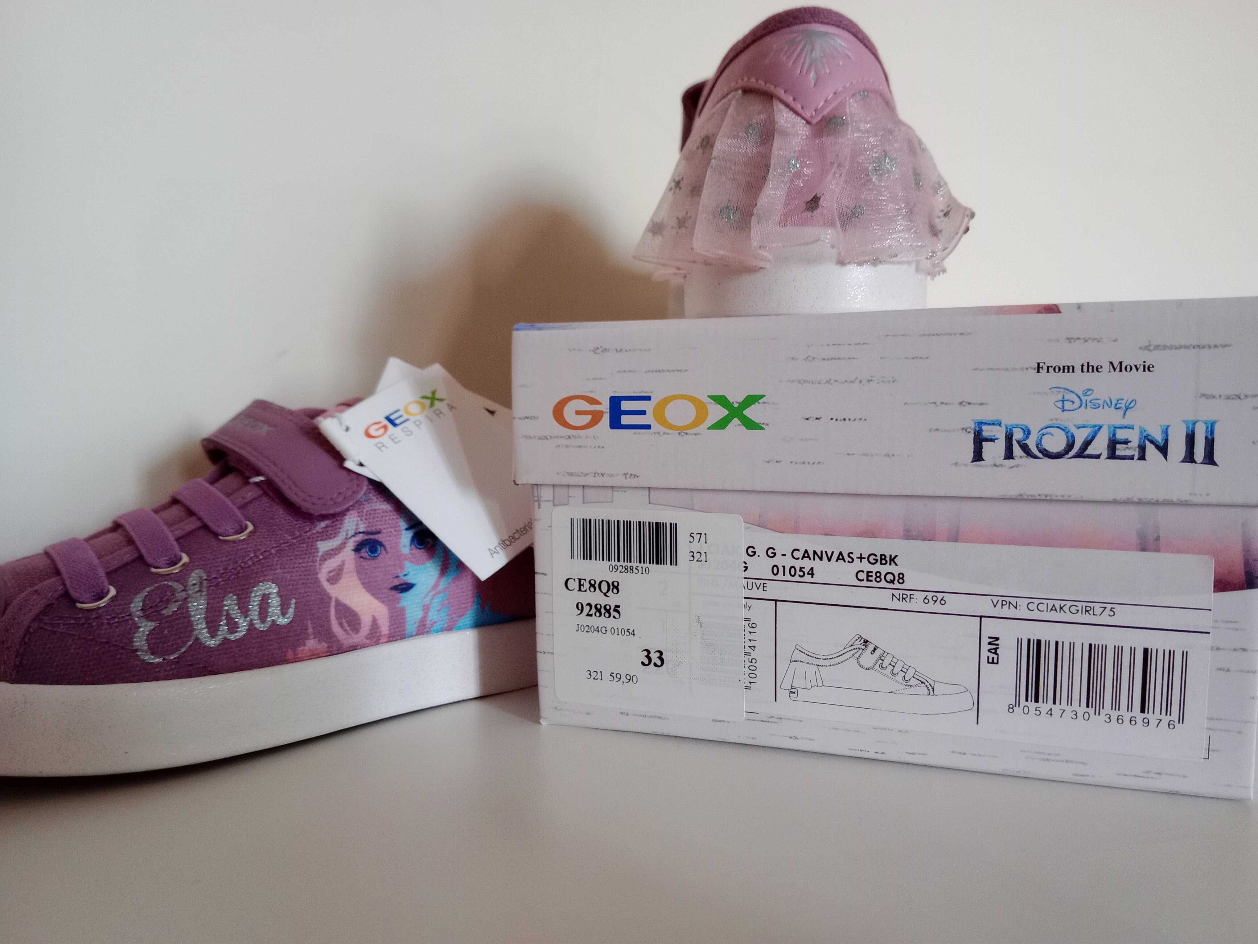 Sapatilhas Sneakers GEOX Girl FROZEN II Disney - nº 32,33,34,35 - Nova