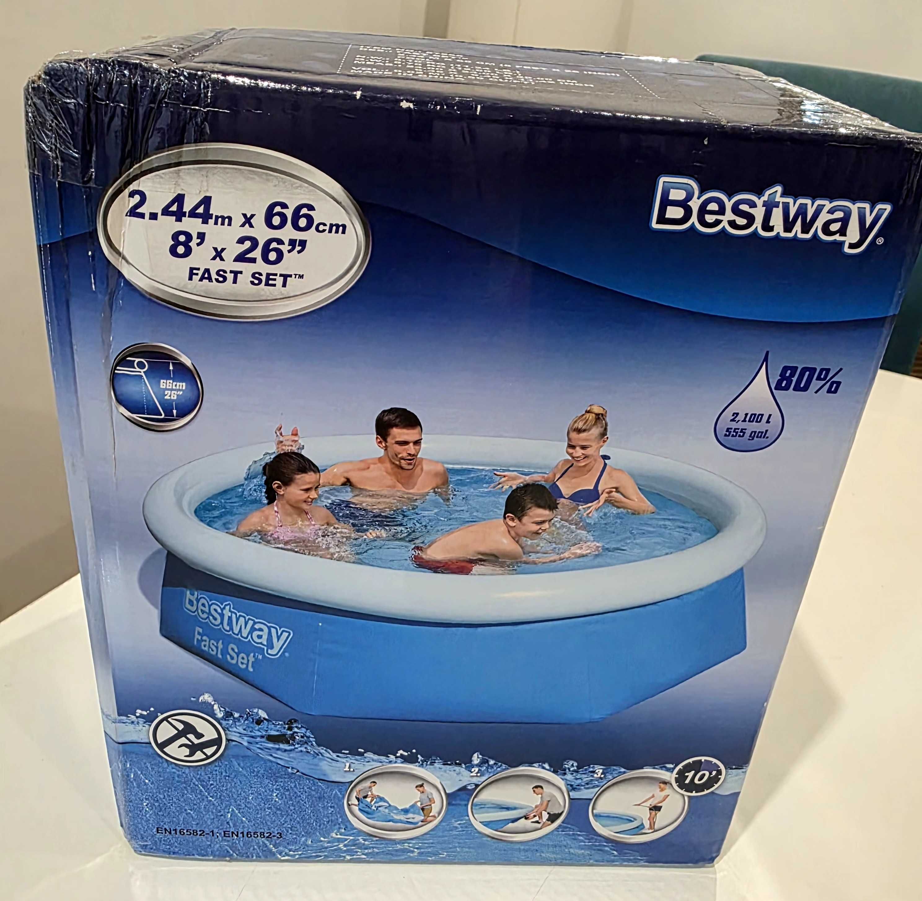 Piscina 244 cm x 66 cm Bestway Fast Set