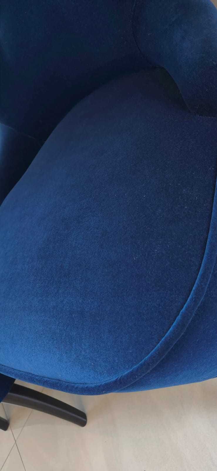 Idealne IKEA REMSTA fotel do salonu welur zielono-niebieski