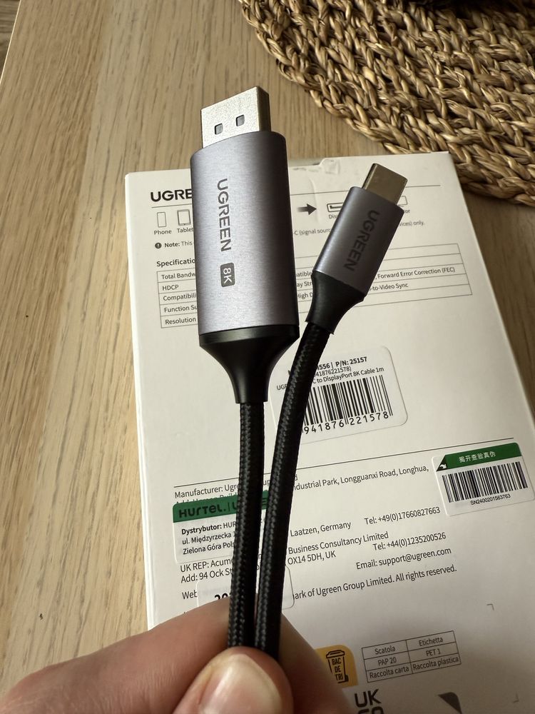 Kabel UGreen USB-C-Display Port 1m