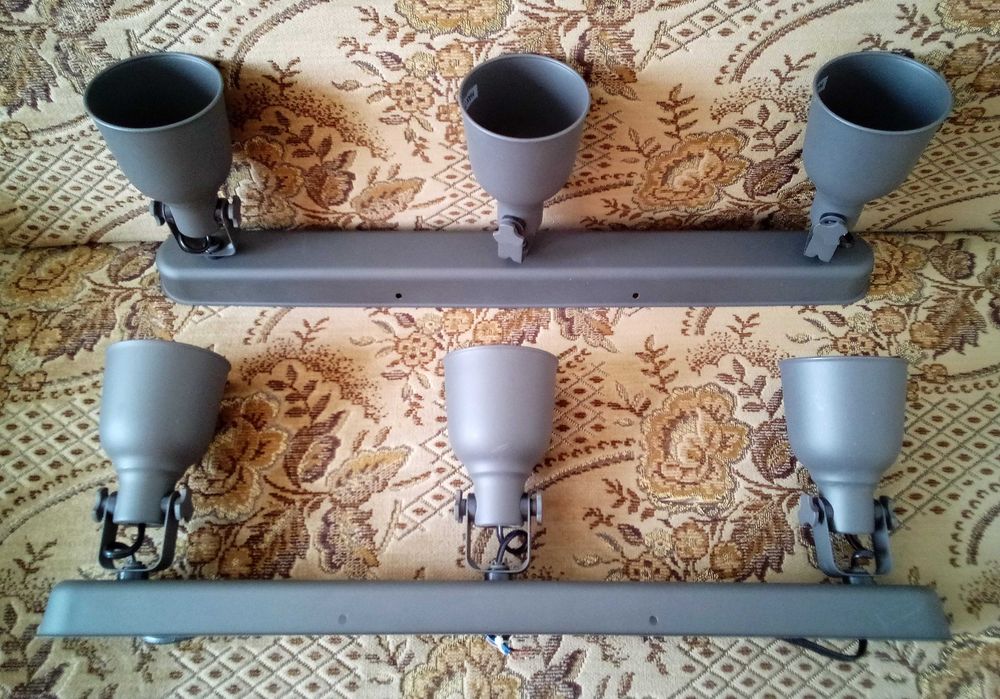 IKEA Hektar lampa sufitowa 3 reflektorowa szara