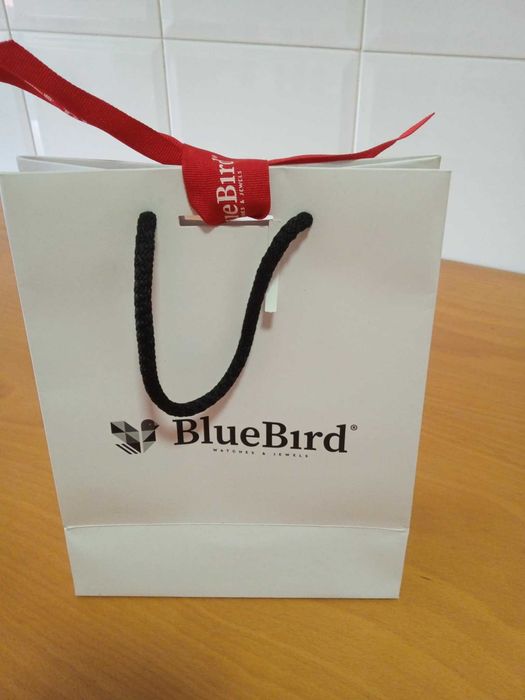 Pulseira nova com caixa/saca Aço-Zr-Ouro "Bluebird" Royaldream