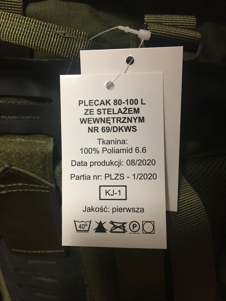 Plecak taktyczny CALLIDA 69/dkws ws ze stelażem wewnetrznym 80-100 l
