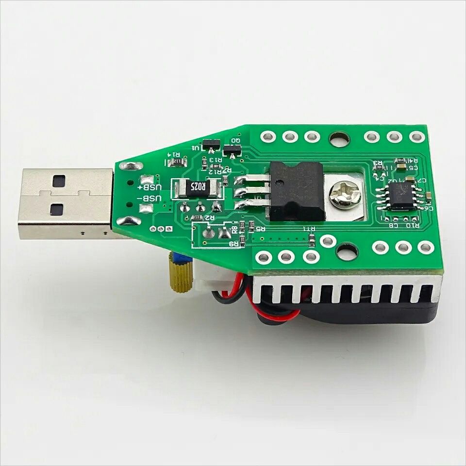 USB нагрузка 3A 15W регулир. с радиатором Тестер Нагрузочный резистор