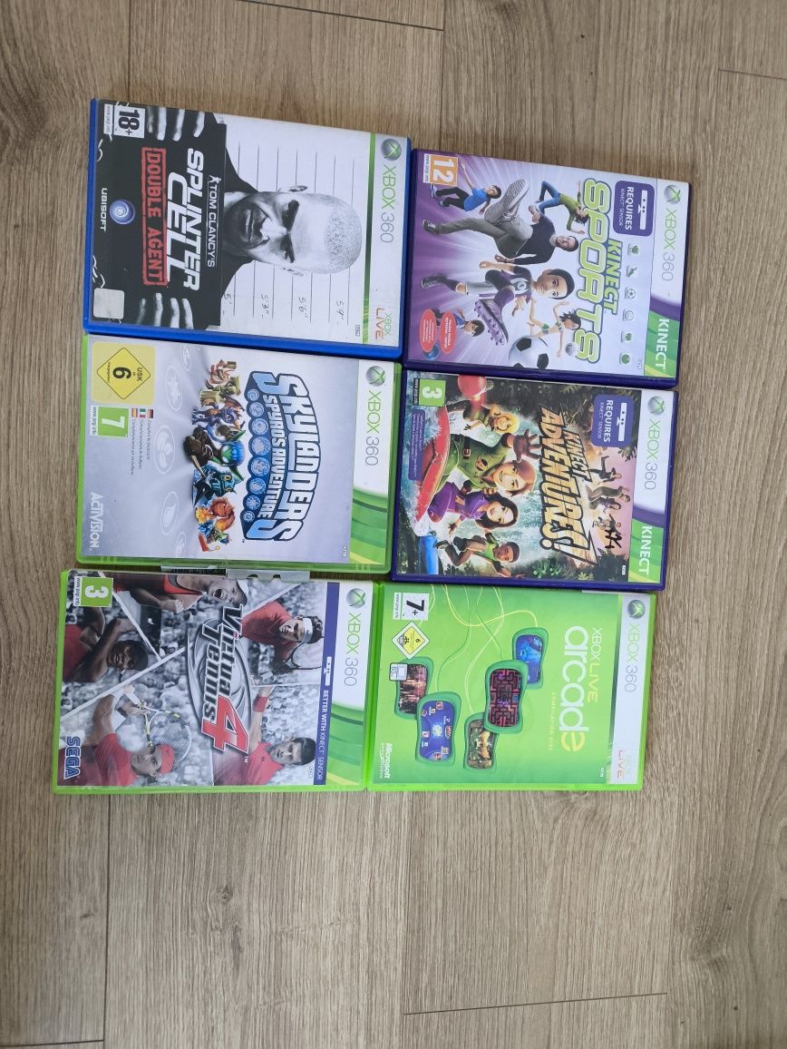 Xbox 360 120gb + kinect + pad bezprzewodowy  oraz 6 gier