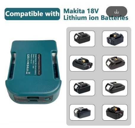 Przenośny adapter USB i 18W typu C dla Makita 18V.