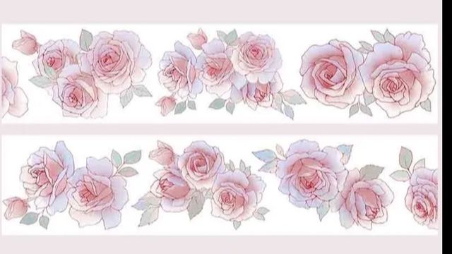 Taśma 2 m różowe kwiatki, washi róże scrapbooking journaling
