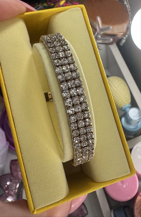 Nowa, piękna bransoetka w kolorze złota z kieniami Swarovski okazja