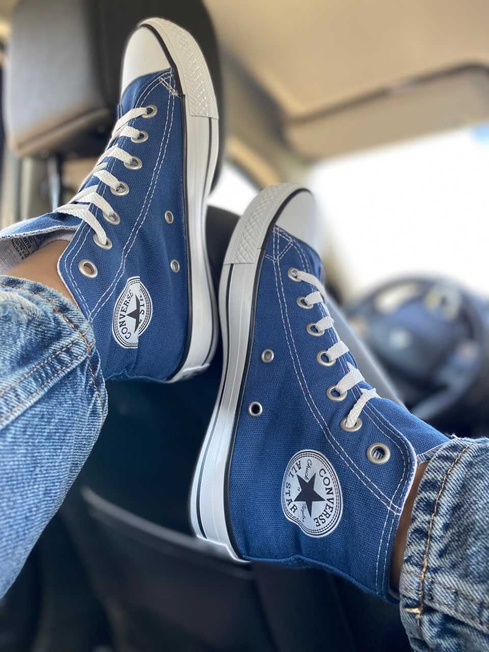 Жіночі сині Converse All Star Високі конверси