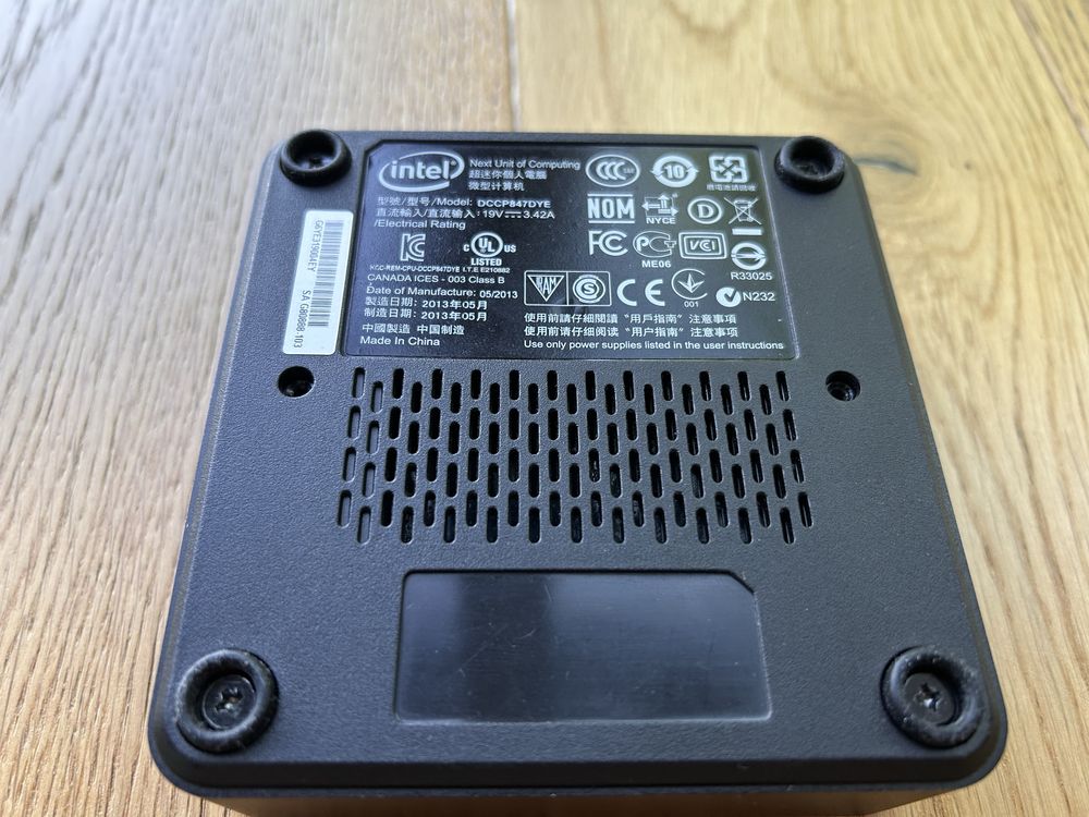 Intel NUC DCCP847DYE + 10 GB RAM + 128 GB mSATA SSD – bez zasilacza