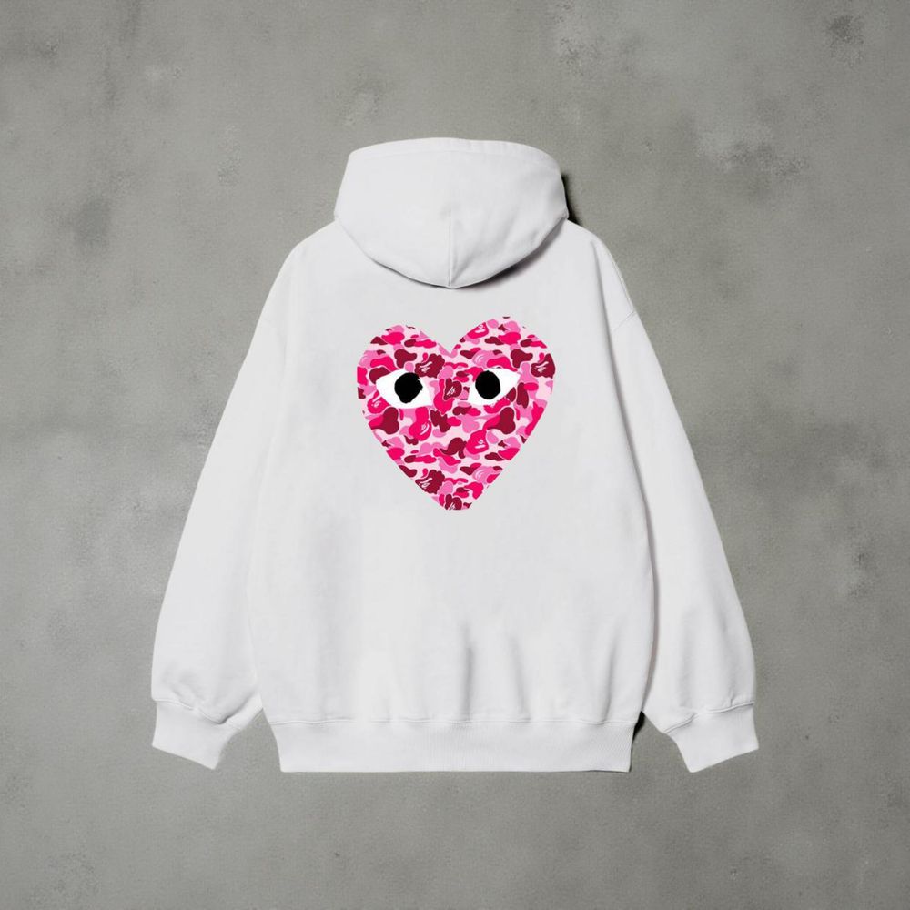 Мужское Худи Comme des Garcons Play Logo унисекс плей толстовка кофта
