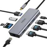 Док-станція USB C Dual HDMI, 9 в 1 USB C Hub адаптер