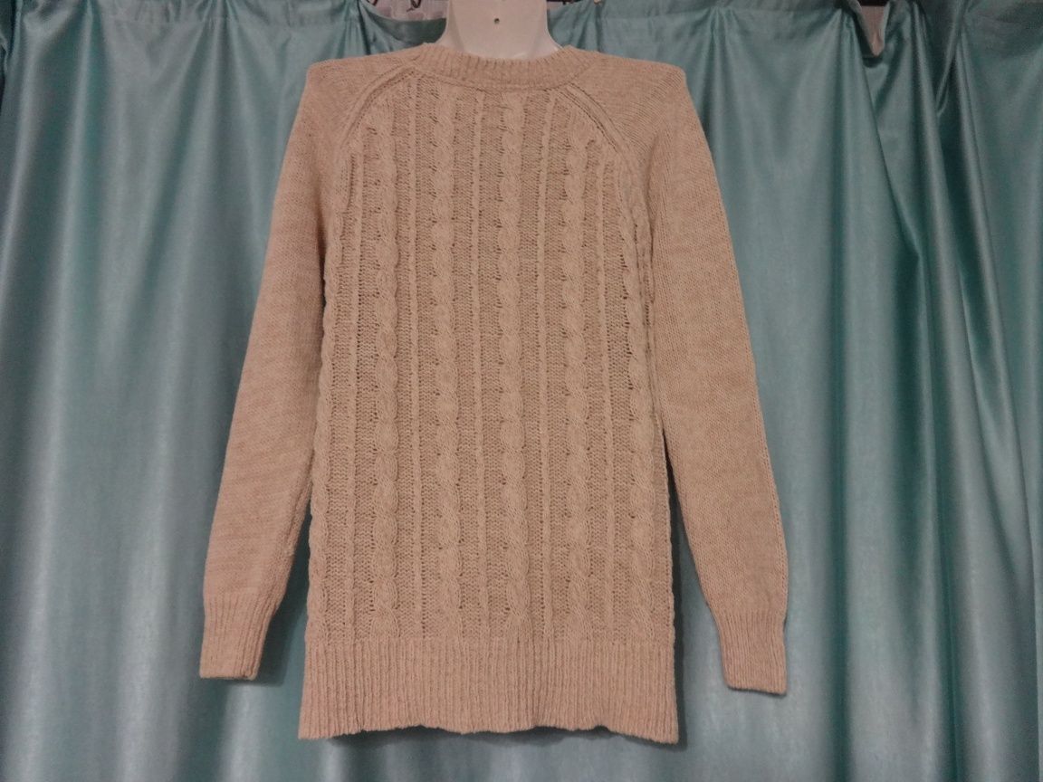 Фирменный тёплый реглан вязаный свитер для беременных туника 46 48