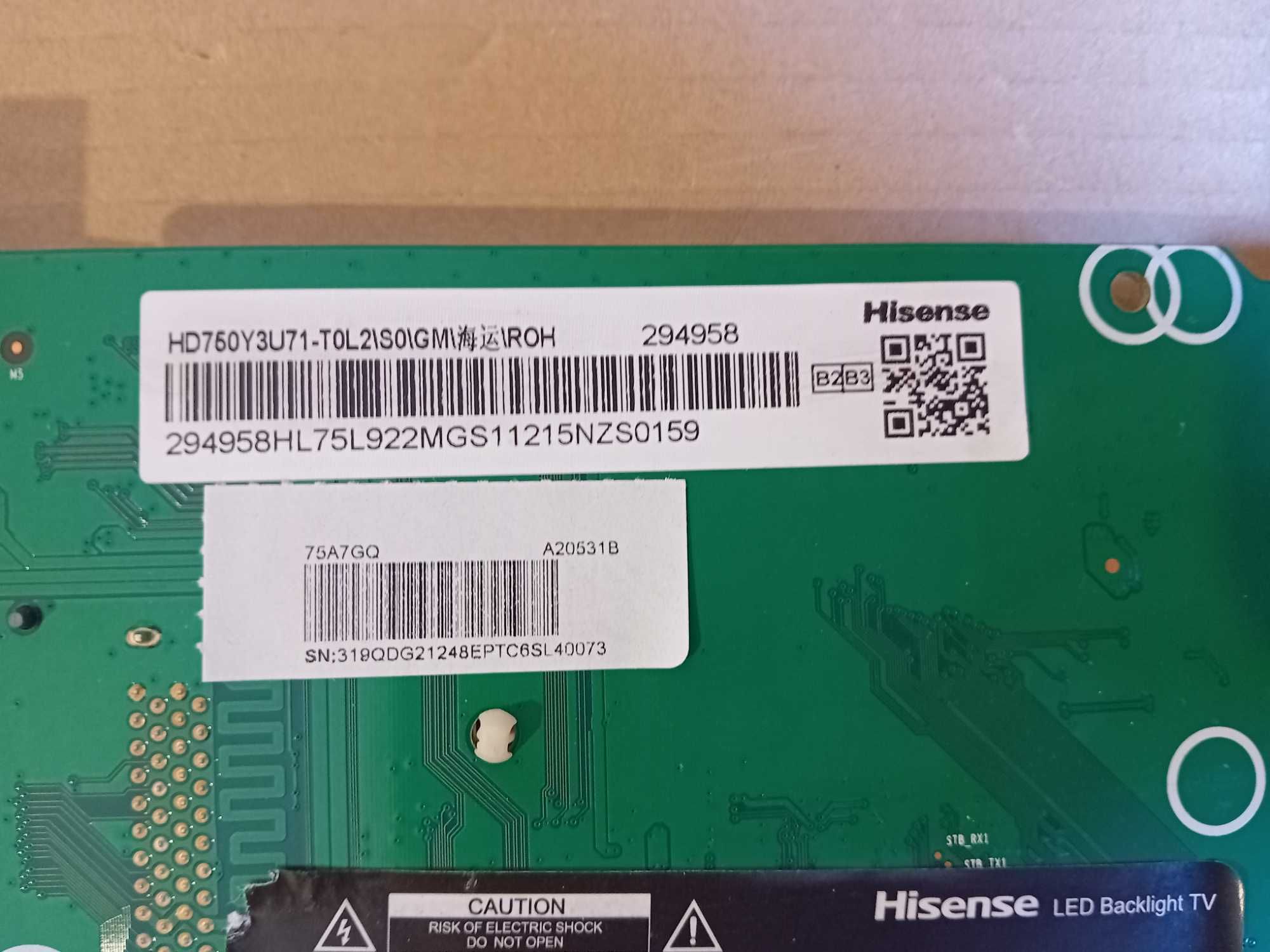 placa tv Hisense 75a7gq