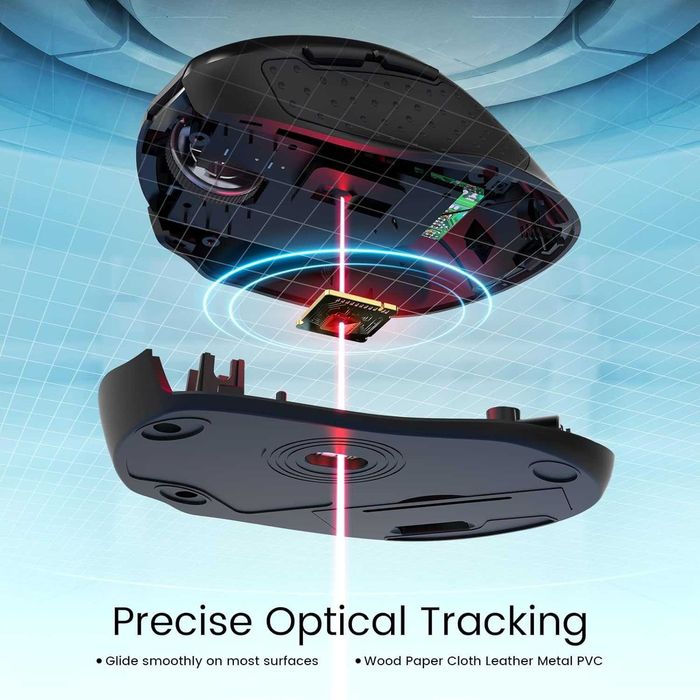 VICTSING D-09 Mysz bezprzewodowa USB czarna sensor optyczny