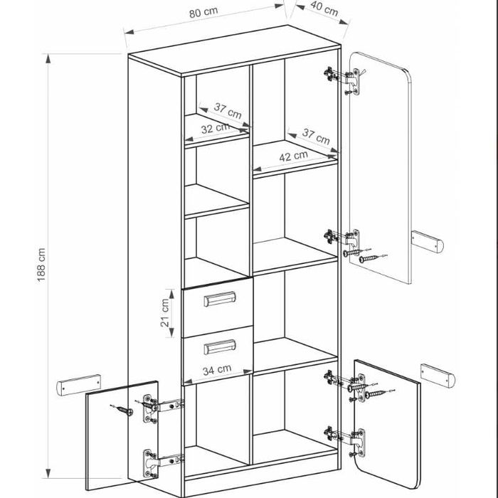 Meble modułowe, młodzieżowe Lorento biurko, szafa, regał, półka
