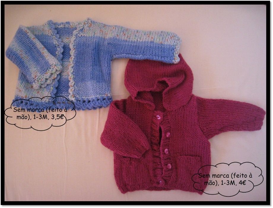 0-6 Meses -Menina Outono/ Inverno - Casacos, boleros e camisolas