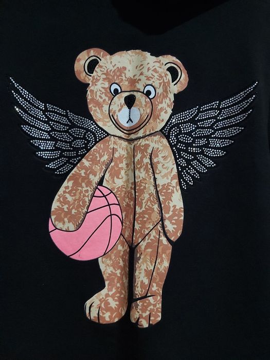 Przepiękna bluza BY LA-LOCA z Misiem i Cekinami 164 cm.