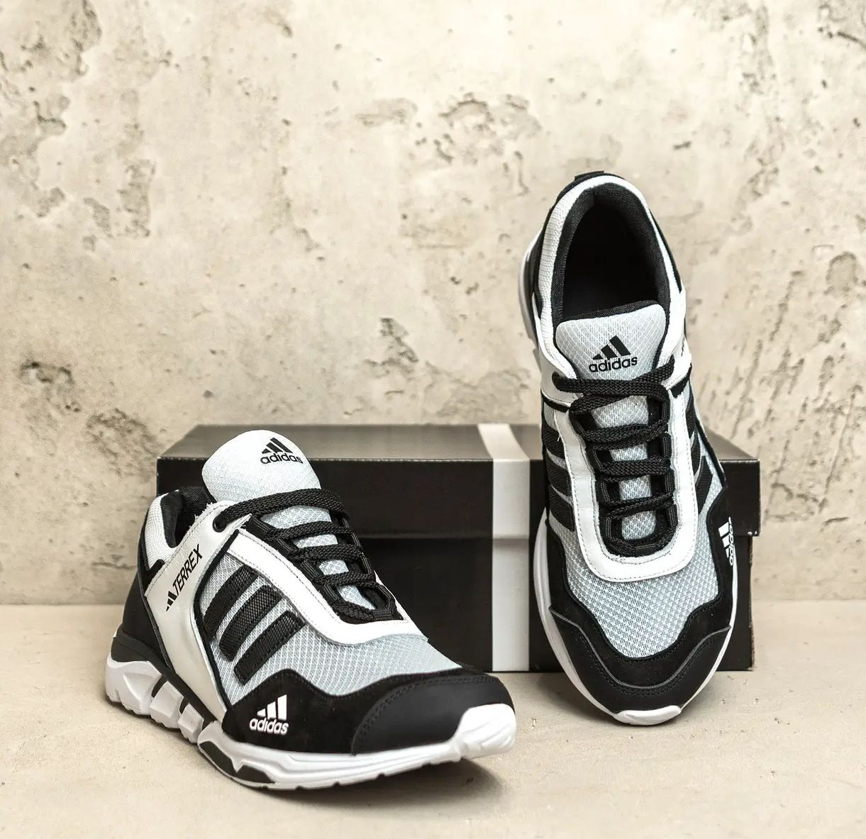 Летние кроссовки Adidas белые мужские адидас, сетка