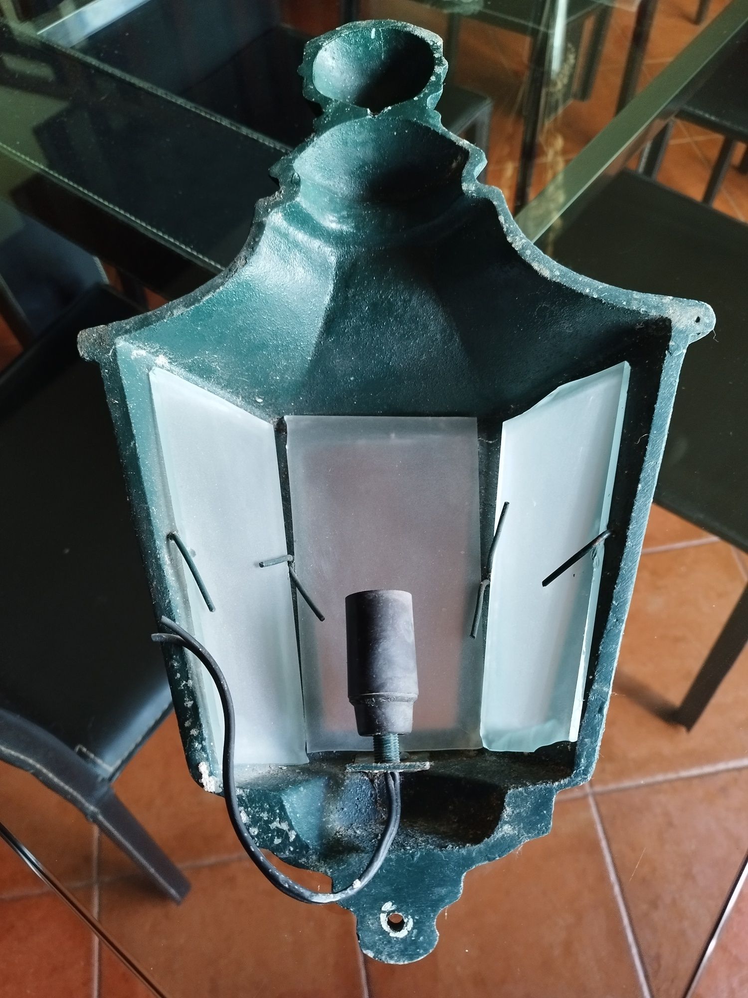Candeeiro aplique ferro para exterior